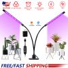 LED Grow Light Dual Head 18W 36 Red Blue LEDs Plant Grow Lamp Timer Function 360djustable Gooseneck 10 Dimmable Levels