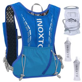 Sport Hydration Vest Running Backpack with 15oz 50oz Water Bladder Adjustable Strap Storage Bag for Trail Running Marathon Race Hiking (Option: WaterVestPackBlue)