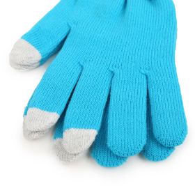 Unisex Winter Knit Gloves Touchscreen Outdoor Windproof Cycling Skiing Warm Gloves (Option: ToolNPolarTSGloveBlue)