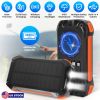 Portable Solar Charger 49800mAh Power Bank External Battery Pack 22.5W PD Fast Charging Built in 4 CablesuW Wireless Charging LED Flashlight for Cam