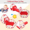 3 In 1 Child Crawl Tunnel Tent Kids Play Tent Ball Pit Set Foldable Children Play House Pop-up Kids Tent w/Storage Bag for Indoor Outdoor Travel Use