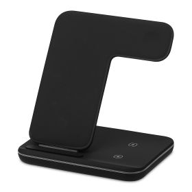 Wireless Charger 3 in 1 Charger Stand 15W Fast Charging Station Dock for iWatch Series 5/4/3/2/1 AirPods iPhone 11/11 Pro/Xs/X Max/XR/X/8/8Plus Samsun (Option: 3in1ChargingDockBlack)