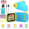 Kids Digital Camera Child Video Camera Children Camcorder Christmas Toy Birthday Gifts with 2.4in Screen 4X Digital Zoom 5 Games 32G MMC Card for 3-10