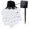 Globe String Solar Lights 30 Ball LED Fairy Solar Lamps 8 Lighting Modes IP65 Waterproof Decorative Lights w/ Stake Garden Lawn Flower Trees Patio Gar