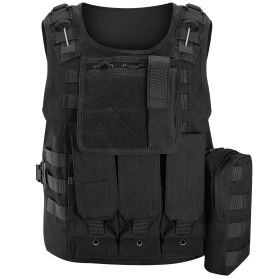 Adults Tactical Vest Military Airsoft Paintball Vest Camouflage Combat Vest for Hunting Army Fans CS War Game (Option: TacticalVestBLK)