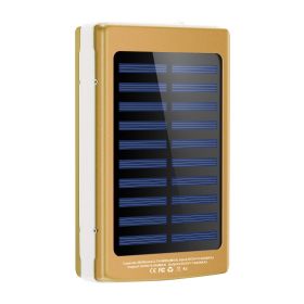 20000mAh Solar Power Bank 48W Emergency External Battery Pack 3A Dual USB Ports Water Resistant Outdoor Charger w/ Battery Indicators SOS LED Lights C (Option: 20000MahPBGold)