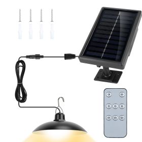Solar Shed Lights Dimmable Timing Auto Off Sensor Hanging Lamp IP65 Waterproof Remote Control Pendant Light For Garden Patio Balcony with 9.84FT Wire (Option: SolarLampSingleWarm)