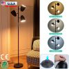 Black Tree Standing Floor Lamp Metal 3 Color Temperature Reading LED Bulb Light 360 Degree Adjustable Individual Separate Switch Living Room Bedroom O