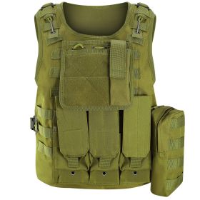 Adults Tactical Vest Military Airsoft Paintball Vest Camouflage Combat Vest for Hunting Army Fans CS War Game (Option: TacticalVestGRN)