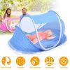 Foldable Baby Travel Bed Portable Infant Mosquito Net Tent Crib Cradle w/ Pillow Mattress Music Box for 0-3 Kids