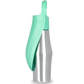 25OZ Portable Dog Water Bottle Foldable Stainless Steel Water Dispenser Leak-Proof Design for Dog Walking Traveling Hiking Outdoor Activities (Option: WaterBottleGreen)