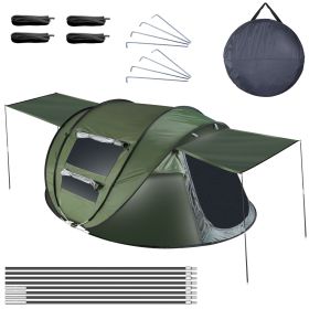5-8 Person Pop Up Tent Automatic Setup Camping Tent Waterproof Instantåtup Tent with 4 Tent Poles 2 Mosquito Net Windows Carrying Bag for Hiking Cli (Option: TentProGreen58)