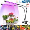 LED Grow Light Dual Head 18W 36 Red Blue LEDs Plant Grow Lamp Timer Function 360djustable Gooseneck 10 Dimmable Levels