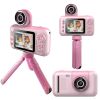 Kids Digital Camera with Flip Lens Children Video Camcorder Christmas Toy Birthday Gifts with Tripod 2.4in Screen 32G MMC Card for 3-10 Year Old Boys