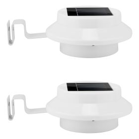 2Pcs Solar Powered Gutter Lights Outdoor IP65 Waterproof Dusk to Dawn Sensor Security Lamps Solar Wall Fence Yard Lamps (Option: 2PcsGutterLight)