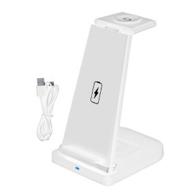 3-in-1 Wireless Qi Enabled Charger Dock 15W Fast Charging Station For iPhone Apple iWatch Series 6/5/4/3/2/1 AirPods 2 AirPods Pro Fit For iPhone Xs M (Option: 3in1ChargingDockWhite)