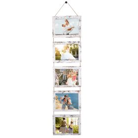 5x7IN Wall Hanging Picture Collage Frame 5-Opening Wall Decor Without Mat Rustic Style Wood Photo Frame Display (Option: Frame5F57InOld)