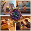 3D Fireworks Glass Wax Warmer Electric Wax Burner For Heating Fragrant Candle Aroma Decorative Night Lamp