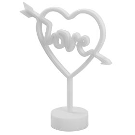 LED Neon Lights Decorative Lamps Neon Signs with Holder Base Night Lights for Home Decor Party Supplies 11 Shape Optional (Option: NeonLEDSignCupidBow)