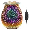 3D Fireworks Glass Wax Warmer Electric Wax Burner For Heating Fragrant Candle Aroma Decorative Night Lamp