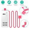 USB Power Strip w/ Surge Protector Fire Retardant 5FT Extension Cord USB Charging Station w/ 4 USB Ports 1AC Socket For Phone Tablet PC
