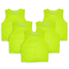 5Pcs Mesh Scrimmage Vests Soccer Basketball Team Training Pinnies Jerseys Shirt For Kids (Option: BibsGreenKid)