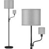 67.32In Mother Daughter Floor Lamp with Linen Shade 3200K Brightness 360djustable Reading Light Modern Decoration Standing Lamp for Living Room Bed