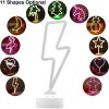 LED Neon Lights Decorative Lamps Neon Signs with Holder Base Night Lights for Home Decor Party Supplies 11 Shape Optional