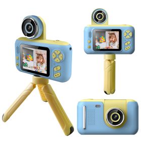 Kids Digital Camera with Flip Lens Children Video Camcorder Christmas Toy Birthday Gifts with Tripod 2.4in Screen 32G MMC Card for 3-10 Year Old Boys (Option: DigitalCameraBlue)