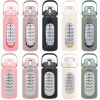 64Oz Glass Water Bottle Sports Water Bottle Motivational Water Bottle Water Intake Tracker Bottle with Straw Time Marker Silicone Sleeve Handle for Gy