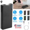 20000mAh Phone Power Bank 4-Port Multi USB External Battery Pack Portable Tablet PC Mobile Phone Charger W/ Power Display LED Flashlight