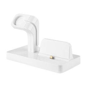 Charging Stand Dock Station Charger Holder for Apple Watch Series iPhone 11/X/8/8Plus/7 (Option: IPWatchIPhoneDockWhite)