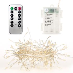 2M 100 LED Fairy String Lights Copper Wire w/Remote Control Party Xmas Decore Lights (Option: 100LEDWireLightCool)