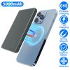2 In 1 5000mAh 8MM Slim MagSafe Wireless Power Bank PD20W Magnetic Fast Charger Portable Phone Charger Fit for IOS Phone 15 14 13 12 Series And More