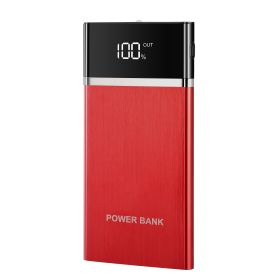 20800mAh Power Bank 76.96W External Battery Pack 3.1A Dual USB Charge Ports w/ LCD Display Flashlight Travel (Option: HugeCapPowerBankRED)