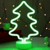 LED Neon Lights Decorative Lamps Neon Signs with Holder Base Night Lights for Home Decor Party Supplies 11 Shape Optional