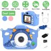 Dinosaur Kids Selfie Camera Cartoon Camera 48MP 1080P HD Digital Camera with Cartoon Case Card Reader 32G MMC Card for Boys Girls Aged 6+ Years Old