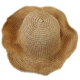 Ladies Summer Sun Hats Women Wide Brim Straw Floppy Panama Cap Roll up Beach Hat Packable Summer Cap For Women (Option: WomenStrawHatsKhaki)
