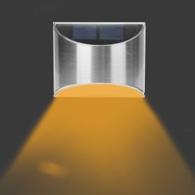 4Pcs Solar Powered Deck Lights Outdoor Decorative Step Fence Lamp Stainless Steel IP55 Waterproof Solar Light For Patio Garden Stair Fence Railing (Option: SolarWallLightsWarm)