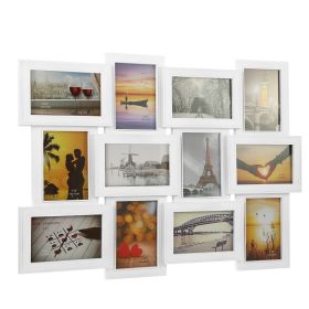 12/18 Pictures Frames Collage for Photos in 4" x 6" Glass Protection Display Wall Mounting Gallery Home Decor Kit (Option: PhotoFrameCollage12PWhite)