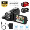 HD 1080P Digital Video Camcorder 2.7in 16X Zoom DV Camera 270otation Rechargeable Kid Camera w/Fill Light Selfie