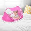 Foldable Baby Travel Bed Portable Infant Mosquito Net Tent Crib Cradle w/ Pillow Mattress Music Box for 0-3 Kids