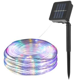 Solar Powered String Lights Outdoor 39.37FT 100 LED 8 Modes Solar Fairy Rope Lamp IP65 Waterproof Decorative Lights For Home Garden Parties (Option: 50LEDSolarRopeLightsColor)