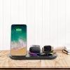 4 in 1 30W Wireless Charger Foldable Fast Charging Station Stand Dock with Digital Clock Nightlight Fit for iWatch Airpod iPhone 13 12 11 Pro Samsung