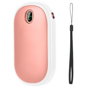 Rechargeable Hand Warmer Electric Hand Heater Portable Reusable Pocket Warmer Power Bank with Digital Display 2 Levels Double-sided Heating (Option: HandWarmerPink)