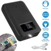 10000mAh Portable Power Bank External Battery Pack Charger Dual USB Charge Ports with LCD Display Flashlight Type C Micro USB Lightning Input Ports