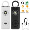 Rechargeable Personal Safety Alarm Portable 130dB Self-defense Siren with Strobe Light LED Light Carabiner Emergency Escape Tool for Women Kids Elderl