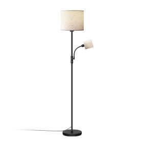 67.32In Mother Daughter Floor Lamp with Linen Shade 3200K Brightness 360djustable Reading Light Modern Decoration Standing Lamp for Living Room Bed (Option: FloorLampBeige)
