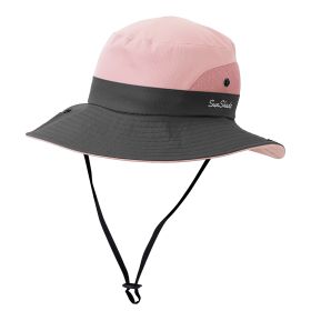 Women Summer Sun Bucket Hats Foldable UV Protection Cotton Cap Wide Brim Floppy Cap Packable Ponytail Mesh Travel Hat For Beach Fishing Camping Travel (Option: SunBucketHatPink)