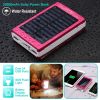 20000mAh Solar Power Bank 48W Emergency External Battery Pack 3A Dual USB Ports Water Resistant Outdoor Charger w/ Battery Indicators SOS LED Lights C